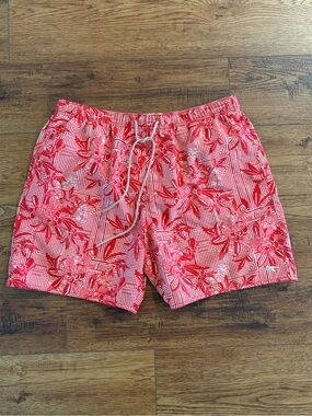 Ted Baker London Lobster Print Swim Trunks Men’s Size 6 US XL Red Orange